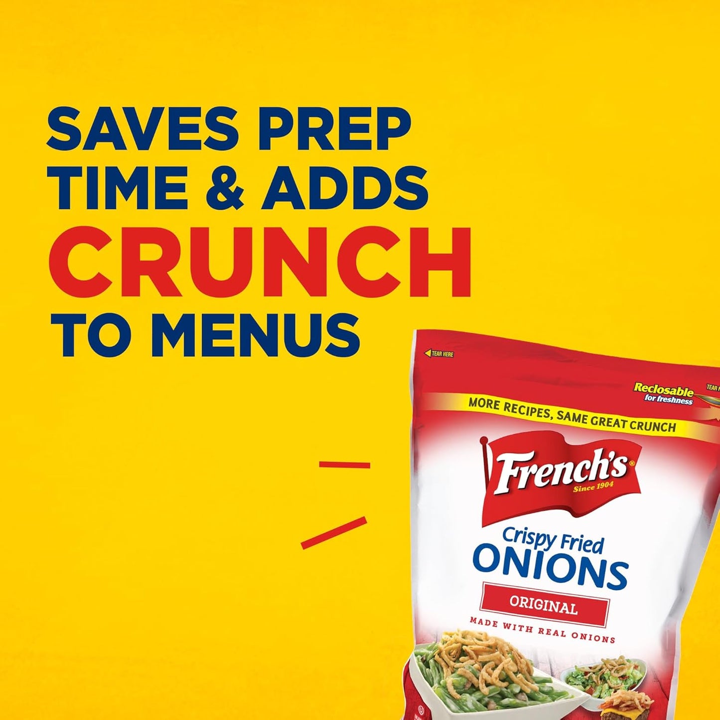 French's Original Crispy Fried Onions 24 oz – Ready-to-Use Topping to Speed Up Weeknight Casseroles