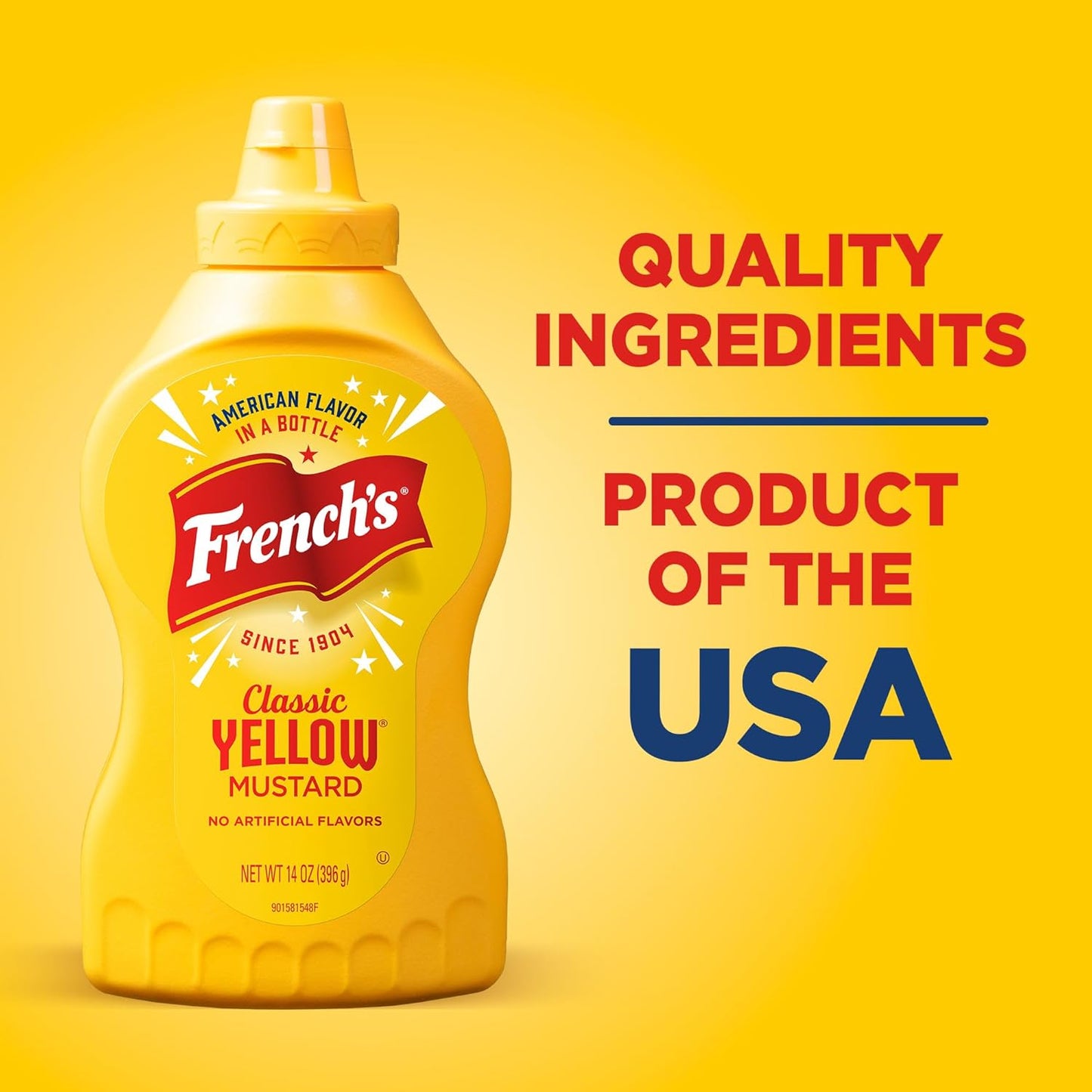 French's Stone-Ground Yellow Mustard – Clean Label Condiment for Intentional Cooking & Everyday Use, 14 oz