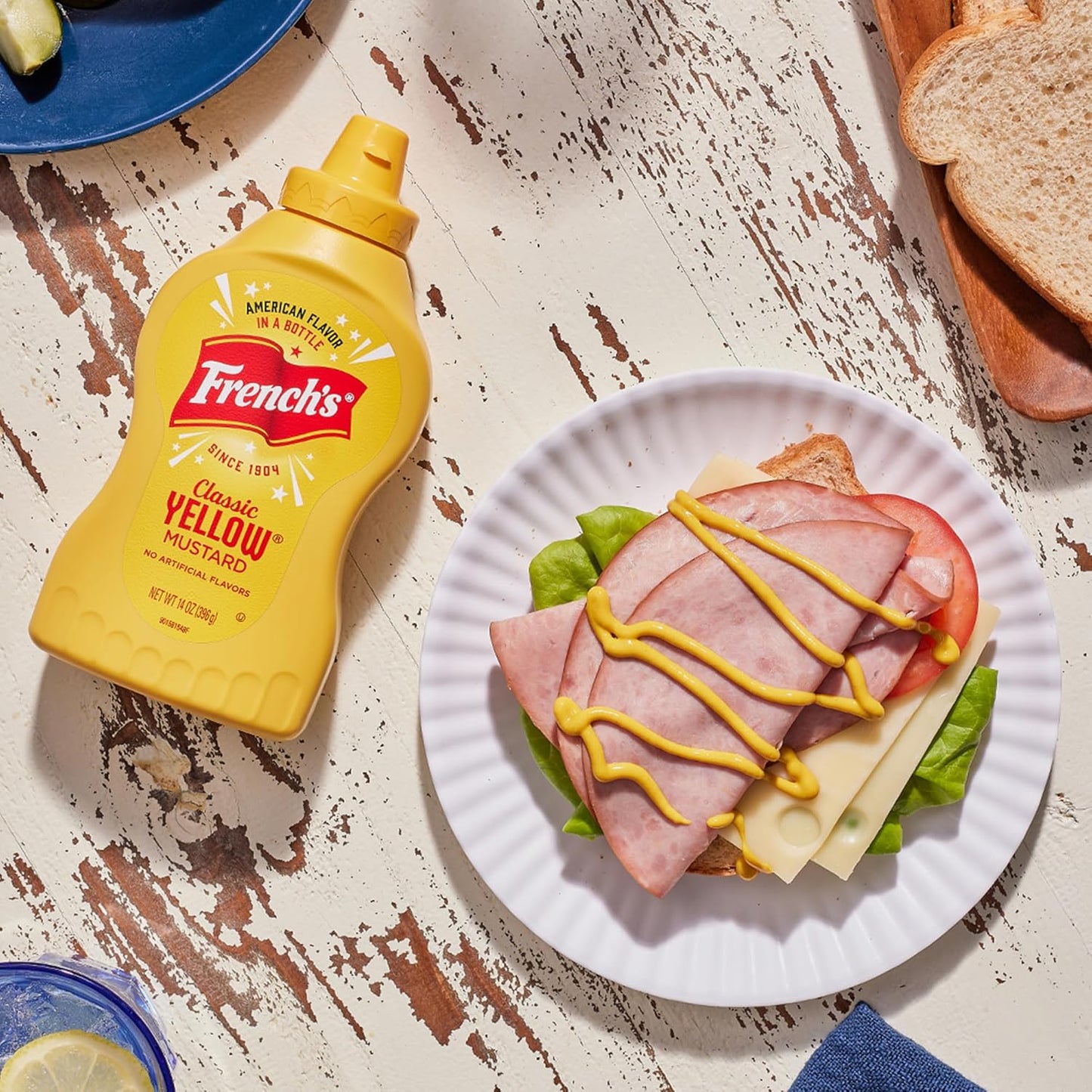 French's Stone-Ground Yellow Mustard – Clean Label Condiment for Intentional Cooking & Everyday Use, 14 oz