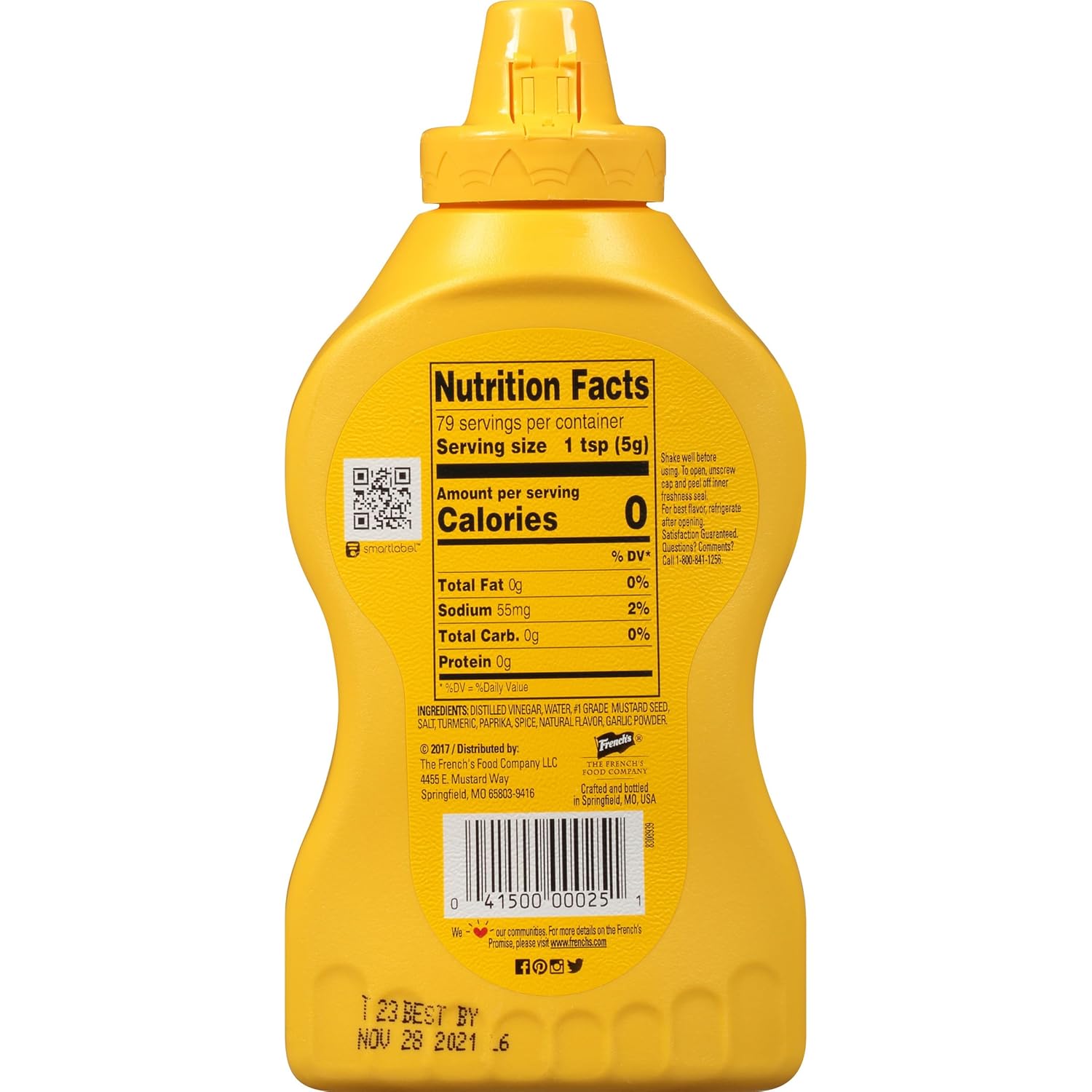French's Stone-Ground Yellow Mustard – Clean Label Condiment for Intentional Cooking & Everyday Use, 14 oz