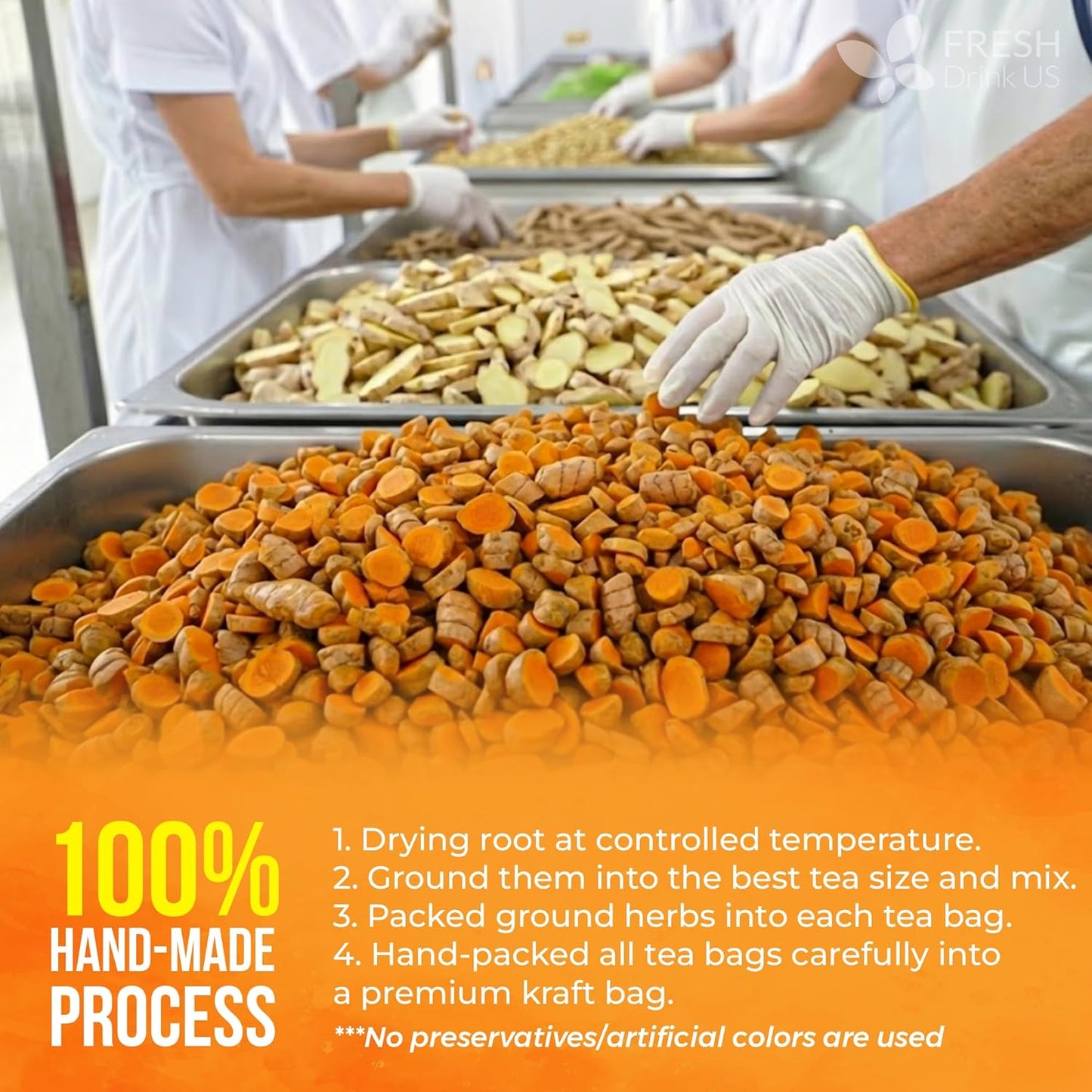 FreshDrinkUS Turmeric Ginger Tea Bags – Clean-Label Pantry Staple for Intentional Kitchens
