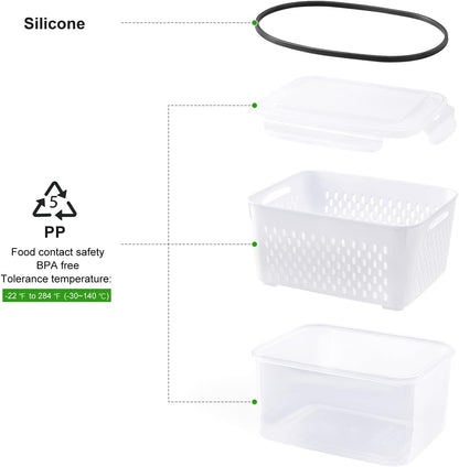 FreshFlow Fruit Storage Set – Mindful Meal Prep Containers for Clean Eating, Stackable
