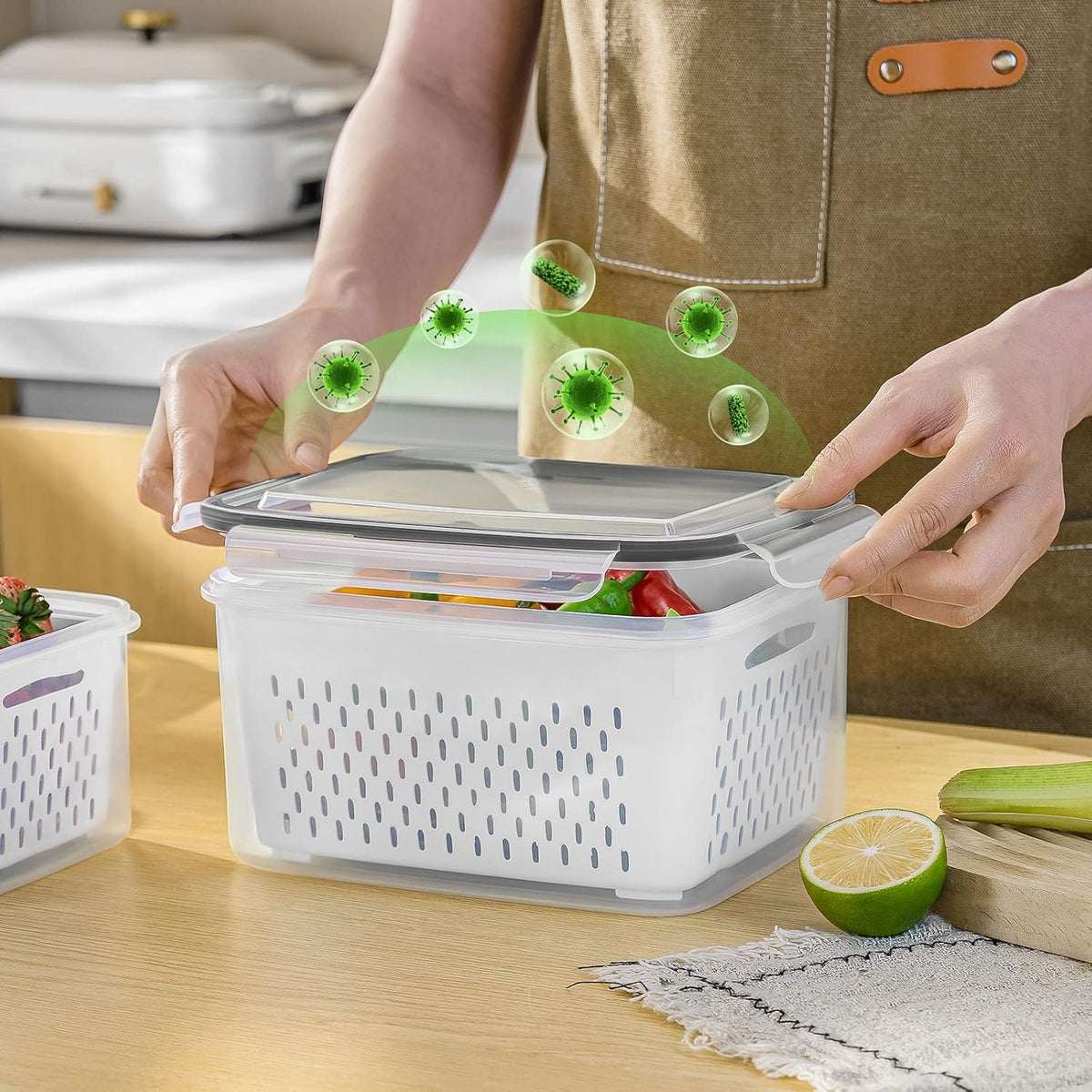 FreshFlow Fruit Storage Set – Mindful Meal Prep Containers for Clean Eating, Stackable