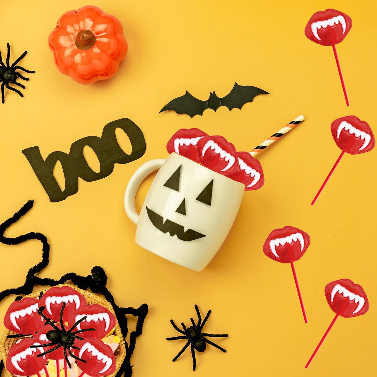Fruidles Halloween Vampires Fangs Tattoo Lollipops – Quirky Wedding Favor for Bride-To-Be and Reception Gift Tables