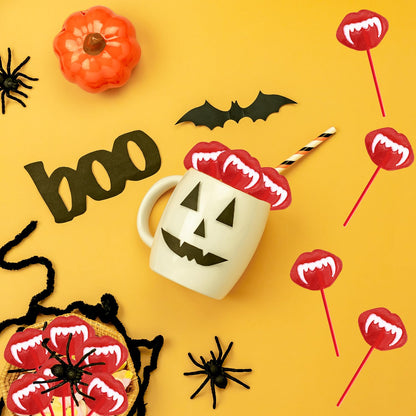Fruidles Halloween Vampires Fangs Tattoo Lollipops – Quirky Wedding Favor for Bride-To-Be and Reception Gift Tables