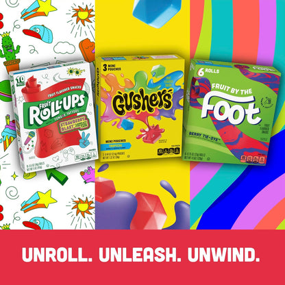 Fruit Roll-Ups Sour Snacks – Gluten-Free Lunchbox Treat Parents Trust, 30-Count Blue Razzberry & Berry Punch Variety
