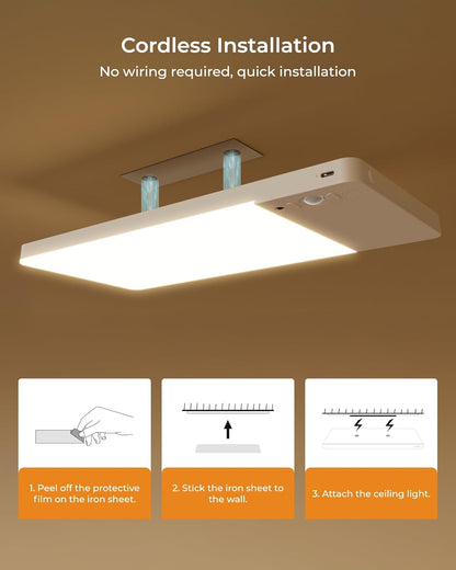 FULEN Ceiling Light — Cozy Ambient Bedroom Lighting with Three Color Temperatures, Rechargeable LED