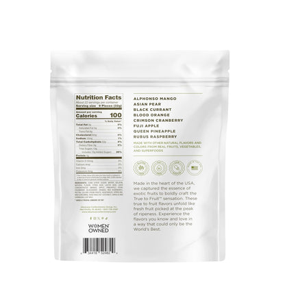full product line spanning 0.75oz single-serve packs up to a 61oz variety pack across three flavor families