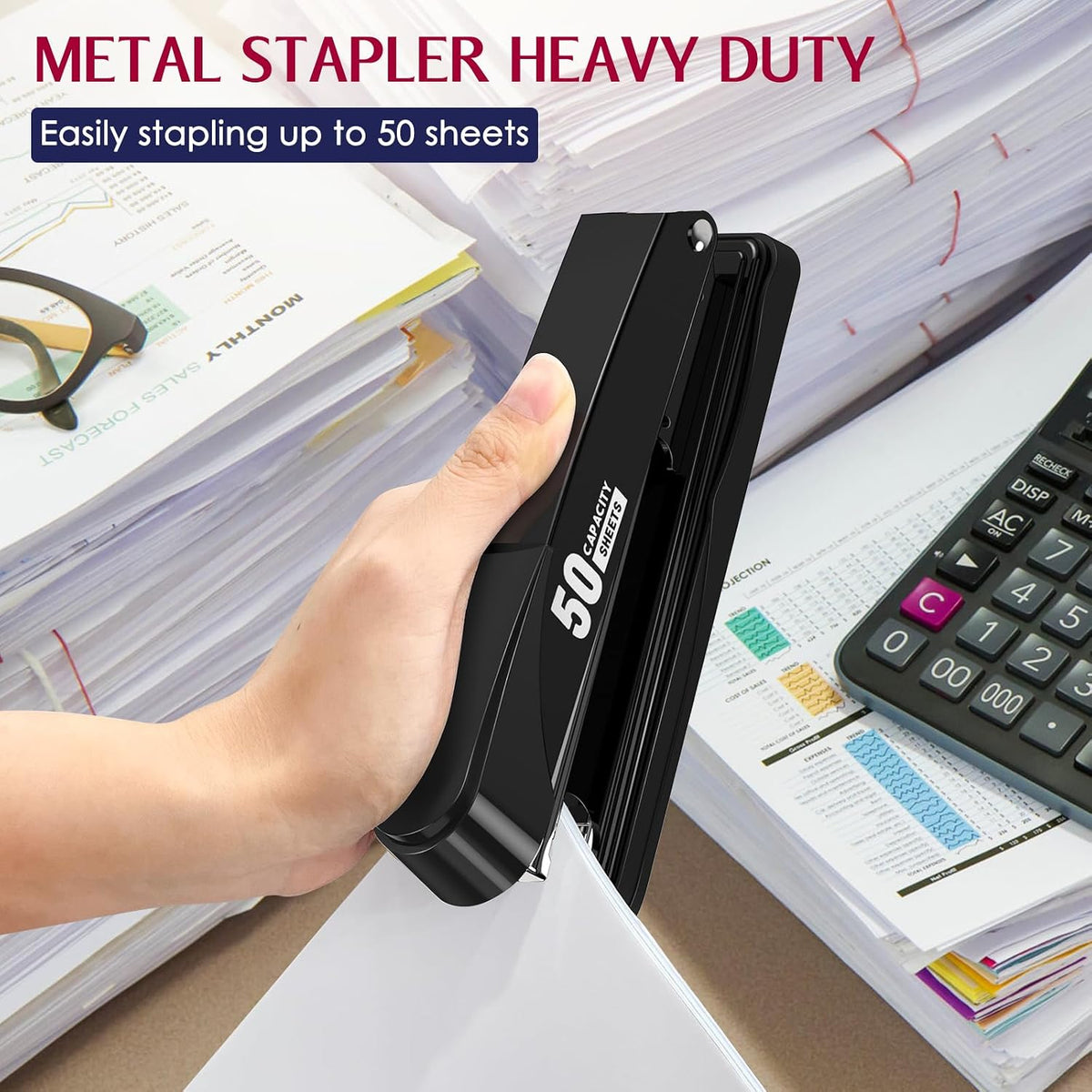 full-strip magazine holding 210 standard staples