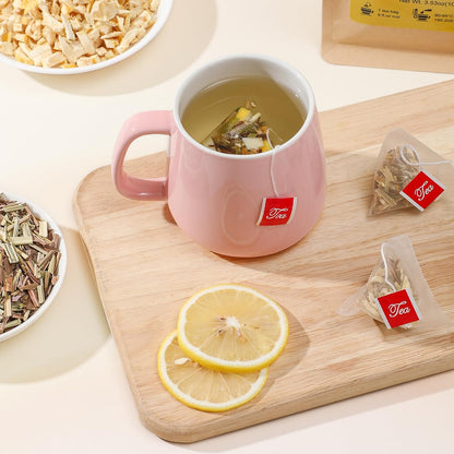 FullChea Lemon Ginger Tea Bags – Clear-Headed Morning Alternative to Coffee for Home Office Focus