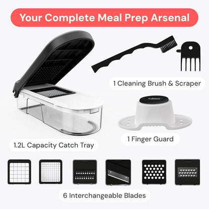 Fullstar Core Vegetable Chopper - Compact 10.8 Inch Footprint, Neutral White and Black Kitchen Staple
