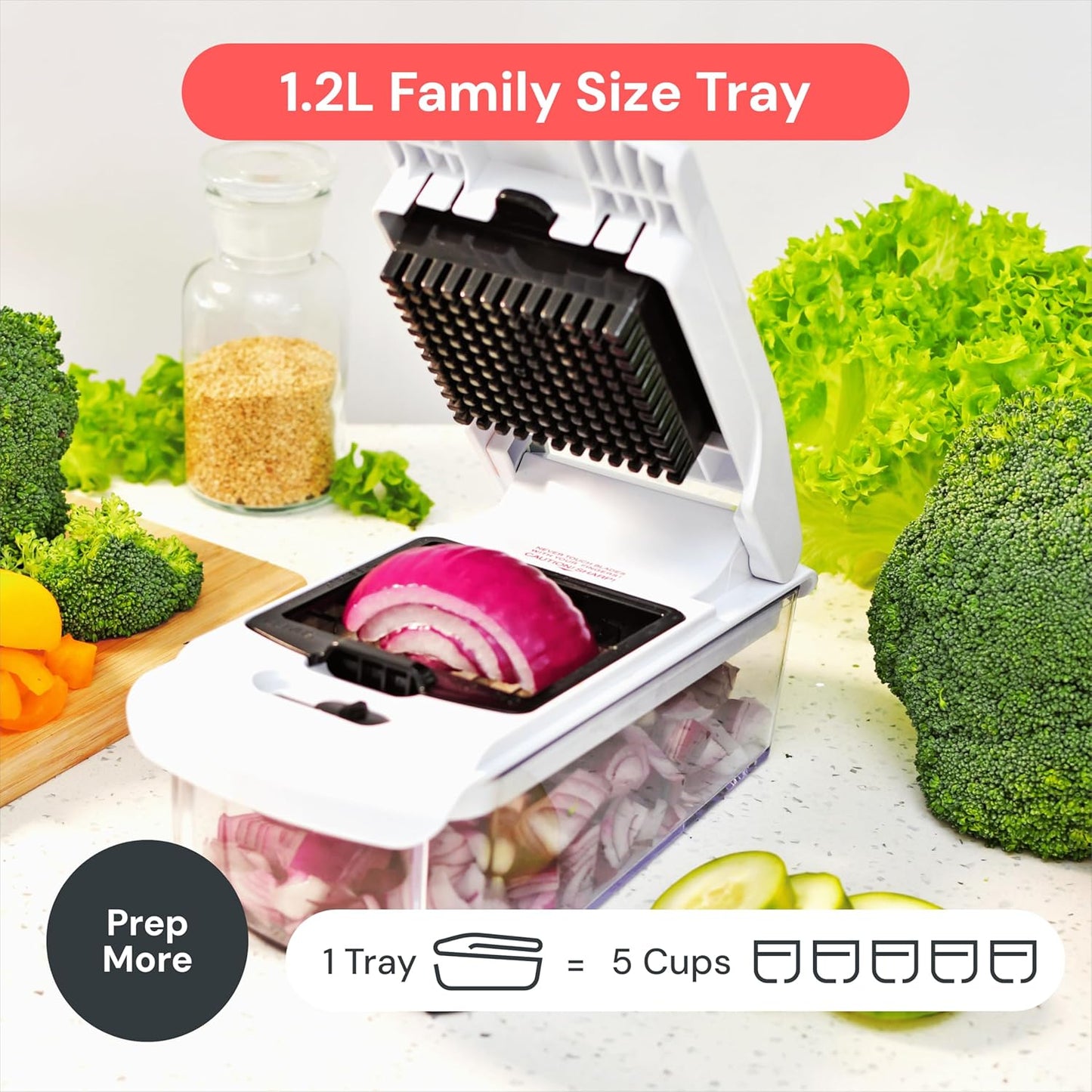 Fullstar The Original Pro Chopper – Holiday Gift for Her, BPA-Free Vegetable Slicer and Spiralizer for Easy Meal Prep