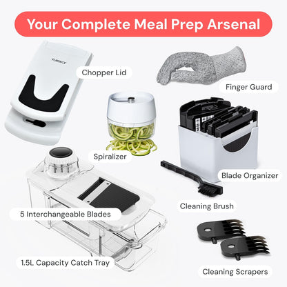 Fullstar XL Dicer & Spiralizer – Single Tool for Clutter-Free Countertops, 6-Blade Vegetable Chopper