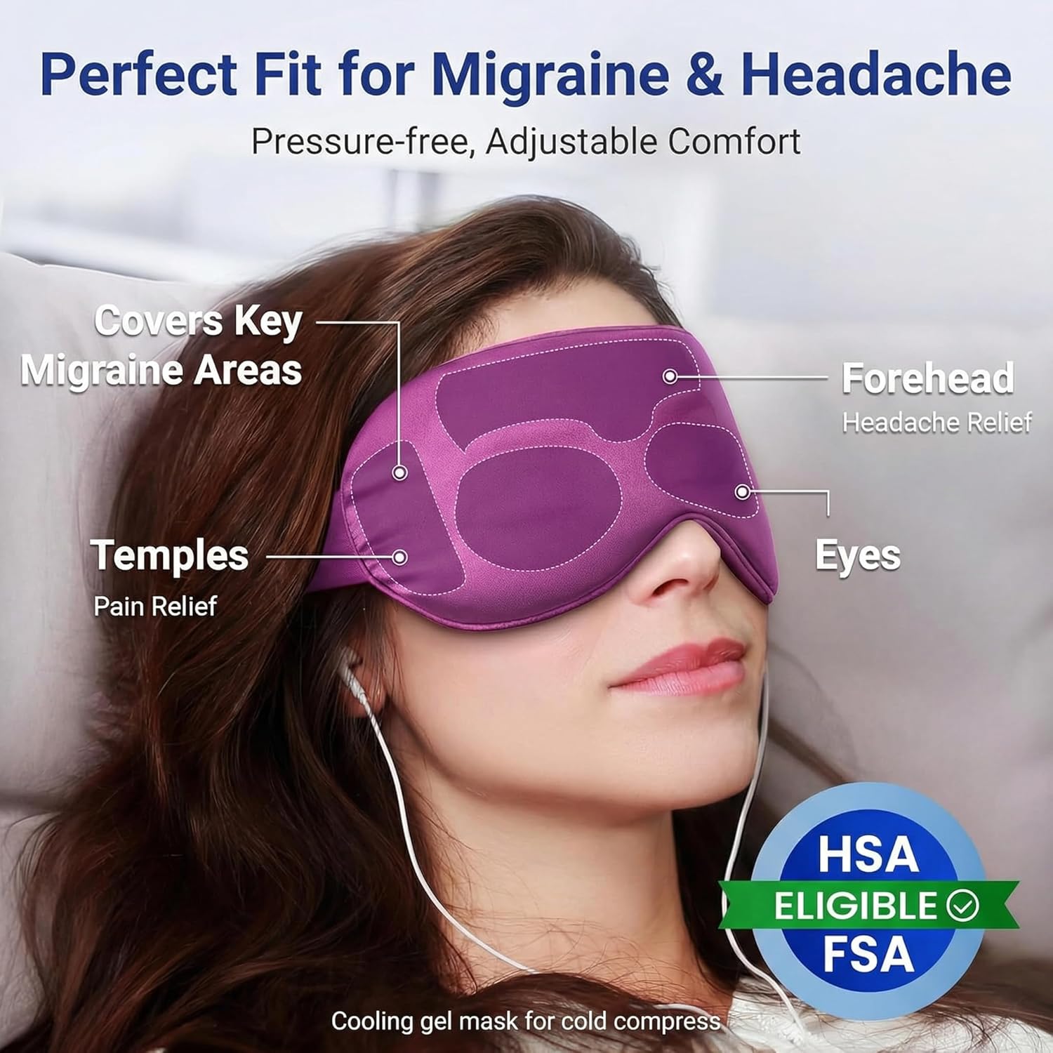 fully adjustable elastic strap that fits most head sizes without pulling hair