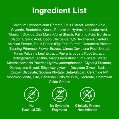 FULLY Green Tomato Pore Clay Mask Cleanser – Aromatherapy-Free Pore Reset for Holistic Skincare Mindful Mornings