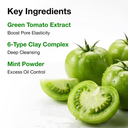 FULLY Green Tomato Pore Clay Mask Cleanser – Aromatherapy-Free Pore Reset for Holistic Skincare Mindful Mornings