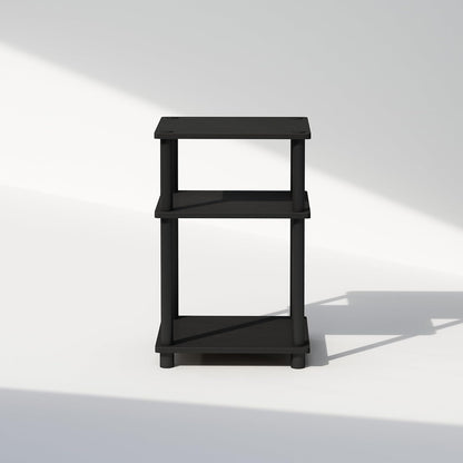 Furinno JUST Toolless 3-Tier Nightstand, Hallway Display Table for Elevated Home Aesthetic, Modern Design