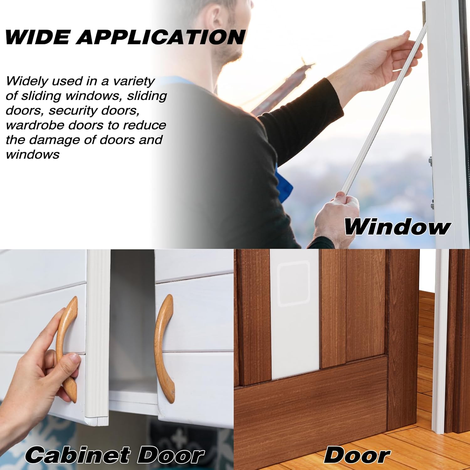 Furinno Wedge Weather Stripping – Clean White Door Seal for Intentional Living Spaces, Self-Adhesive Foam
