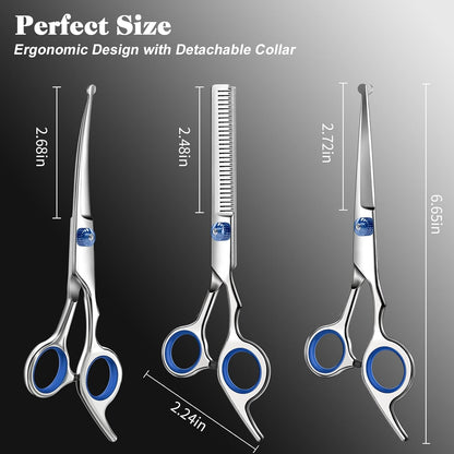 FurLove 4-in-1 Pet Grooming Scissors Set – Thoughtful Birthday Gift for Dog Moms and New Pet Parents