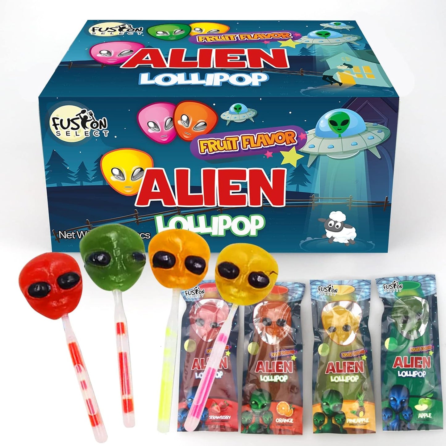 Fusion Select Halloween Lollipops – Fun Party Favor Gift Set for Kids, 6 Spooky Character Designs in Every Box