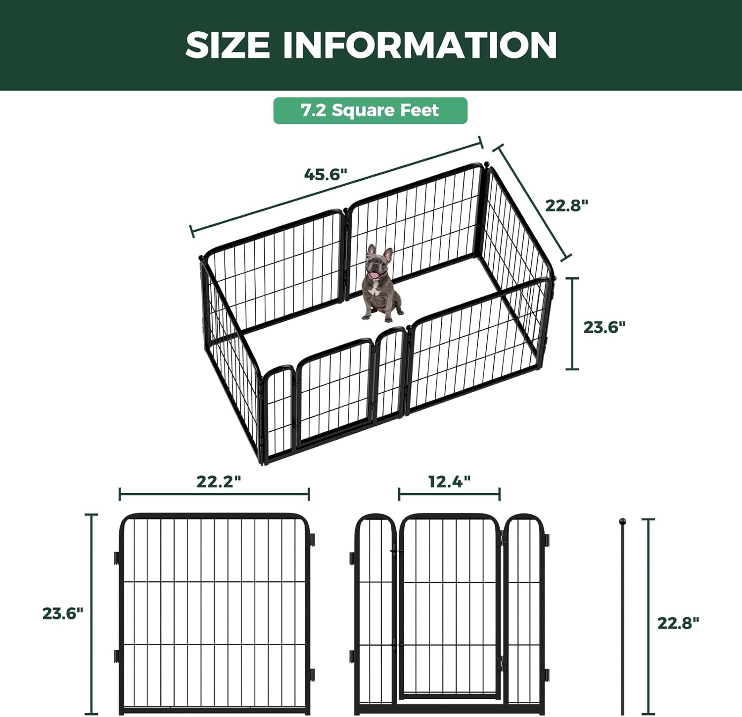 FXW Homeplus Unleashed Indoor Dog Playpen - Stress-Free Semi-Open 24 Inch 6 Panels Calming Pet Space, White