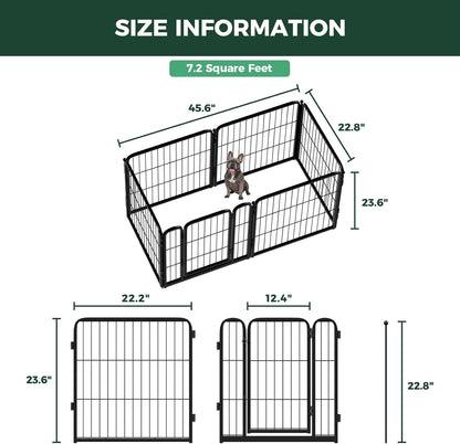 FXW Homeplus Unleashed Indoor Dog Playpen - Stress-Free Semi-Open 24 Inch 6 Panels Calming Pet Space, White