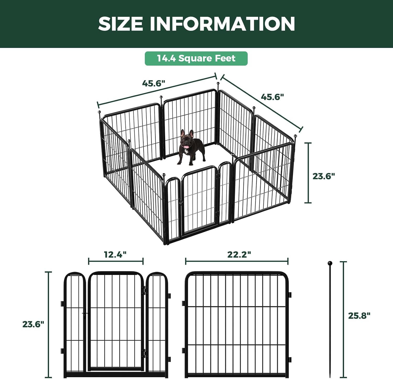 FXW Rollick Unleashed Dog Playpen – Modern Matte Black Indoor Dog Pen with Clean Lines, Tool-Free Modular Panels for Clutter-Free Living Rooms