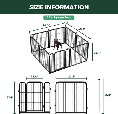 FXW Rollick Unleashed Dog Playpen – Modern Matte Black Indoor Dog Pen with Clean Lines, Tool-Free Modular Panels for Clutter-Free Living Rooms