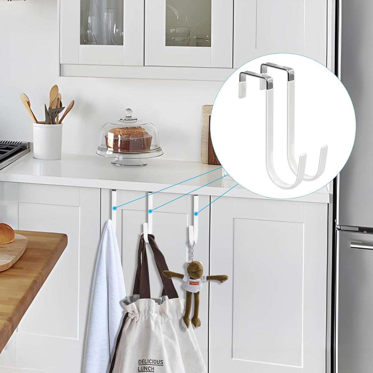 FYY Over the Door Hooks – Child Friendly Backpack and Jacket Hanger for Kids' Room and Nursery
