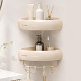 No-Damage Corner Shower Caddy 2 Pack Adhesive, Wall-Mounted Organizer | Drill-Free Storage for Landlord-Approved Bathrooms