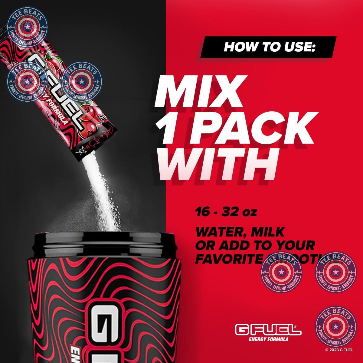 G Fuel PewDiePie Raspberry Lemonade Energy Sticks – Zero Calorie Vitamin Blend for Pre-Workout Gym Sessions