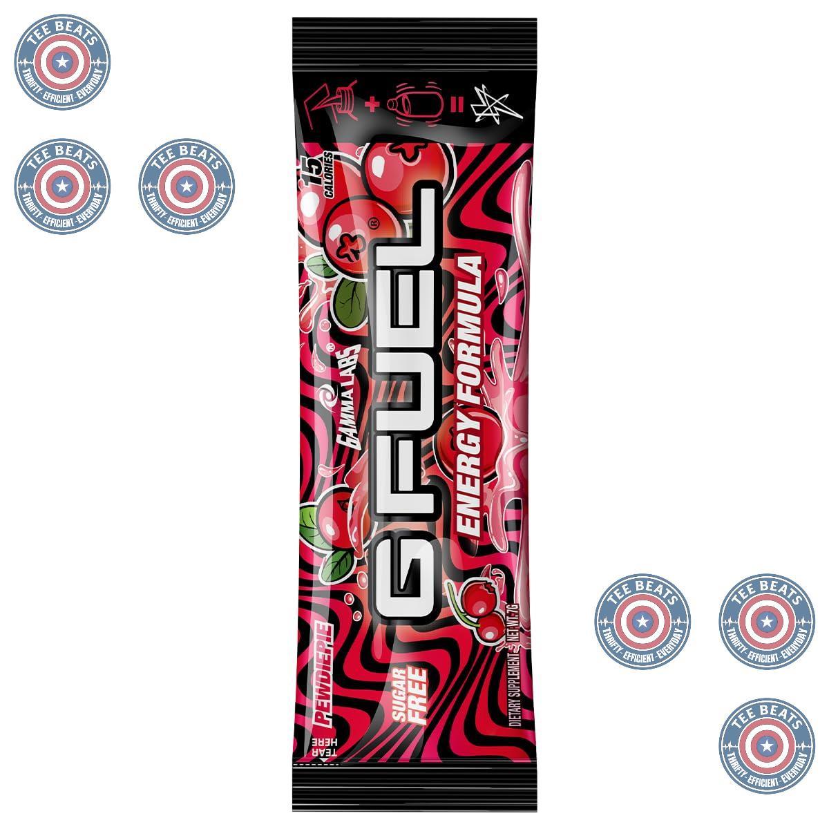 G Fuel PewDiePie Raspberry Lemonade Energy Sticks – Zero Calorie Vitamin Blend for Pre-Workout Gym Sessions