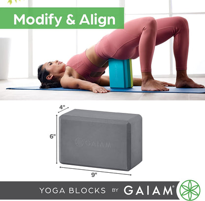 Gaiam Yoga Block, EVA Foam for Balance & Stretch – Deck and Garden Yoga Block, Weather-Friendly Support for Outdoor Routines