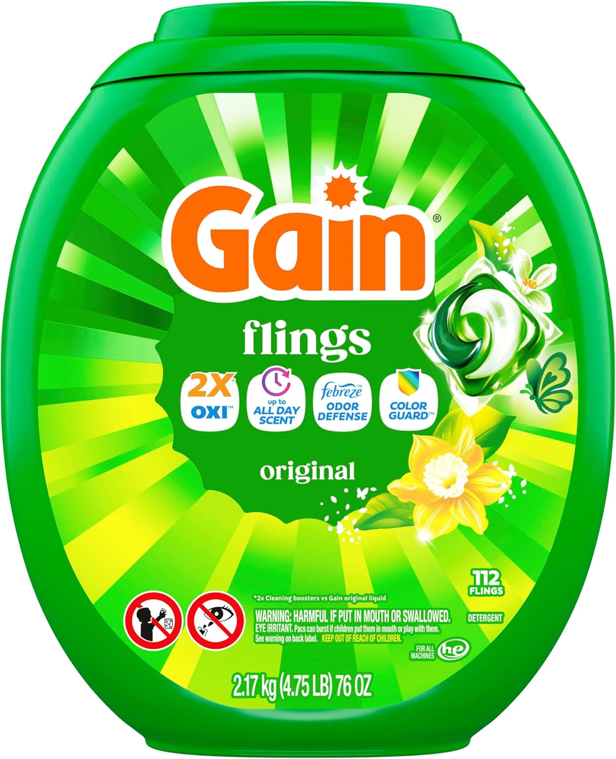Gain Flings Laundry Detergent Pacs as a Practical Housewarming Gift, 4-in-1, 60 Count