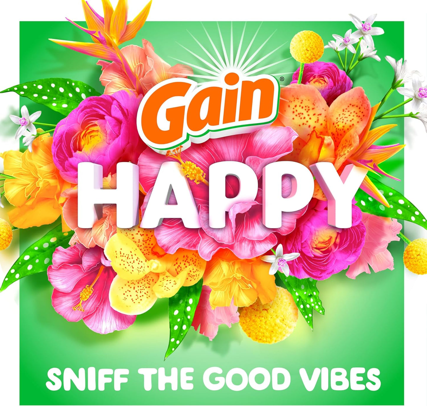 Gain In-Wash Laundry Scent Booster Beads Happy 24 oz Long Lasting Uplifting Fragrance for Self Care and Stress Relief