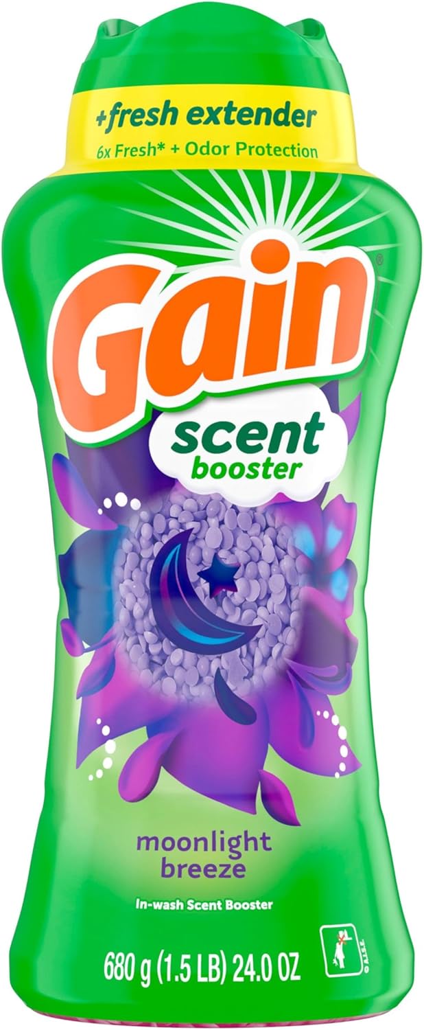 Gain In-Wash Laundry Scent Booster Beads Moonlight Breeze Scent for Master Suite Comfort and Long-Lasting Fabric Aroma