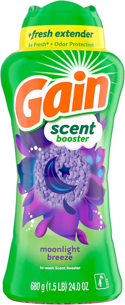 Gain In-Wash Laundry Scent Booster Beads Moonlight Breeze Scent for Master Suite Comfort and Long-Lasting Fabric Aroma