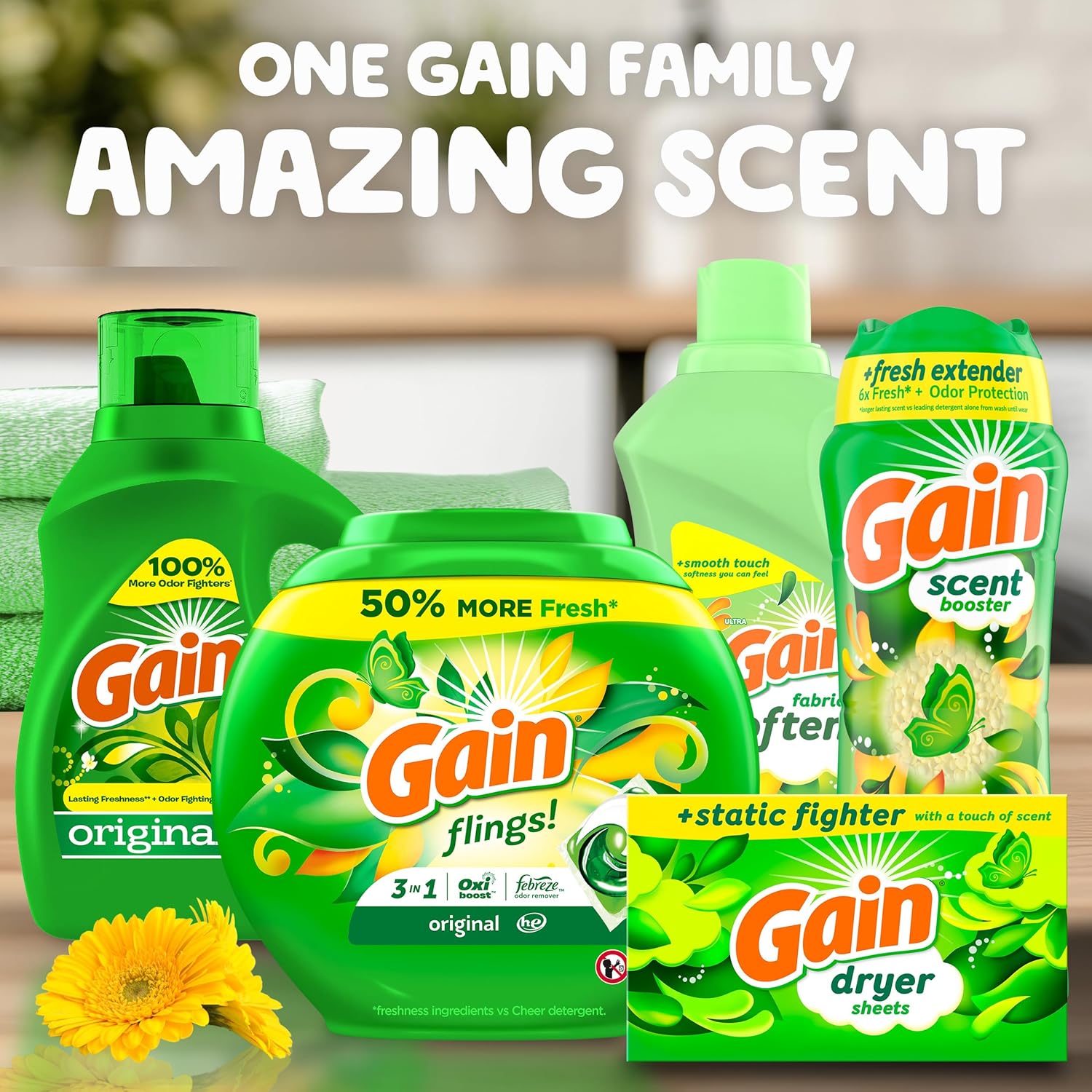 Gain In-Wash Scent Booster Beads Original Scent – Practical Birthday Gift for Mom Who Loves the Original Gain Aroma