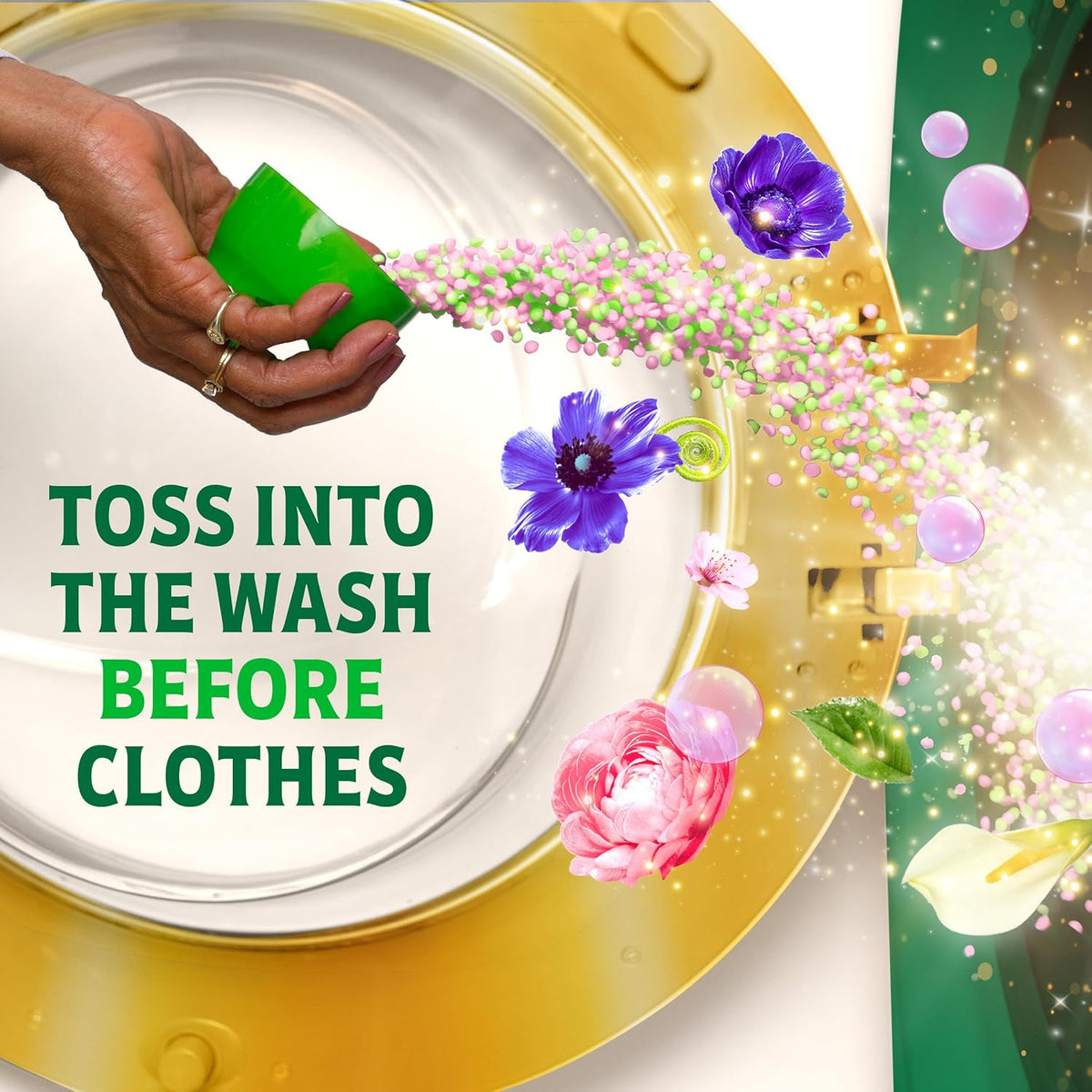 Gain In-Wash Scent Booster Beads Wicked: For Good Limited Edition Family Safe Laundry Freshener for Kids Clothes and Nursery Bedding, Wonderfullest Woods & Beautifical Blossom 12.2 oz