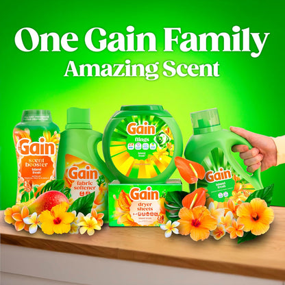 Gain Island Fresh Laundry Detergent 154 fl oz – Family-Safe Fresh Scent for Kids' Pajamas, Nursery Linens, and Playroom Rugs