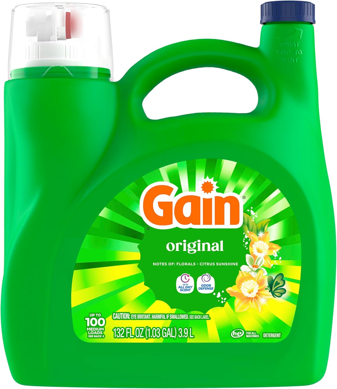 Gain Liquid Laundry Detergent Original Scent for Patio Towel Loads, Bulk Laundry Soap