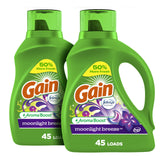 Gain Moonlight Breeze Laundry Detergent with Odor Defense – Family-Safe Laundry Soap for Kids' Sports Uniforms and Towels, 177 fl oz, 134 Loads