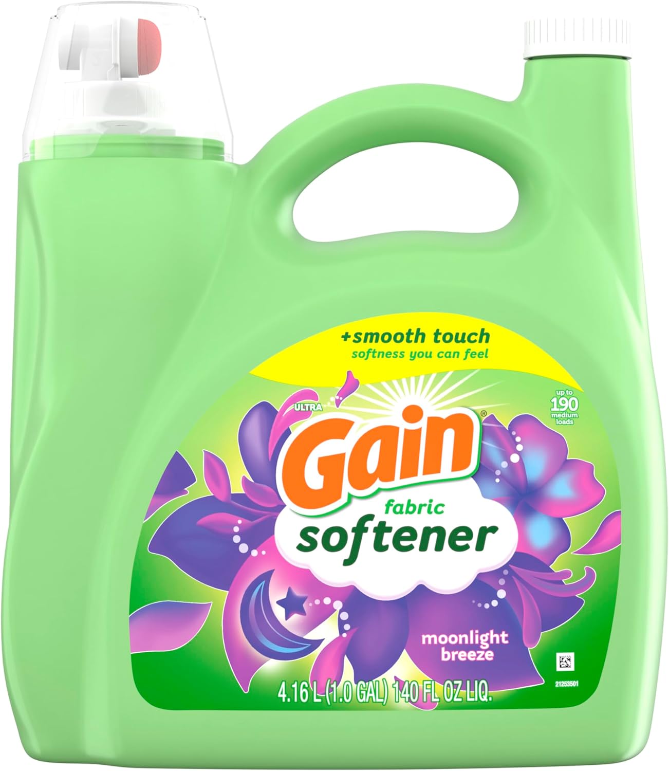 Gain Moonlight Breeze Fabric Softener 140 fl oz 190 Loads – Calming Scent Laundry Softener for Bedtime Sheets and Wind-Down Routine