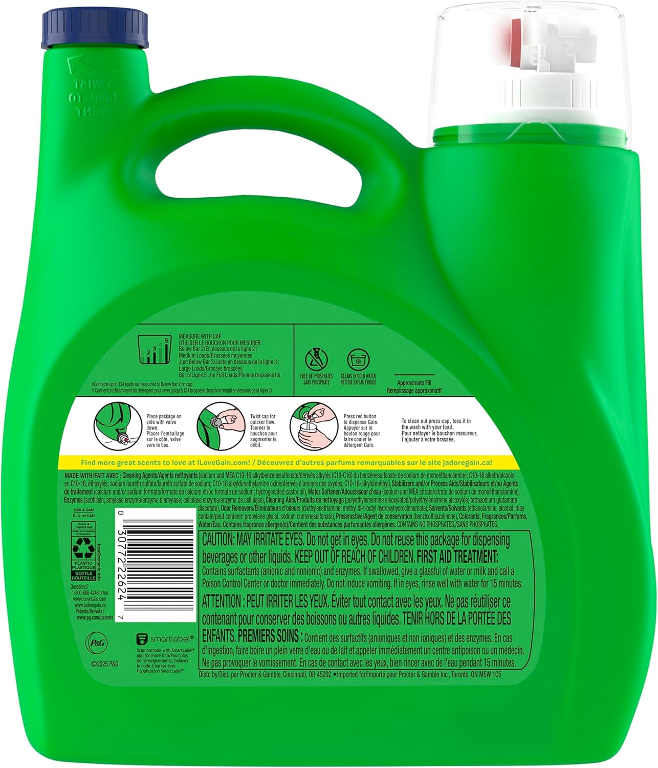 Gain Moonlight Breeze HE Laundry Soap with Aroma Boost – Luxury Hotel-Inspired Laundry Detergent for Master Suite Linens, 177 fl oz, 134 Loads