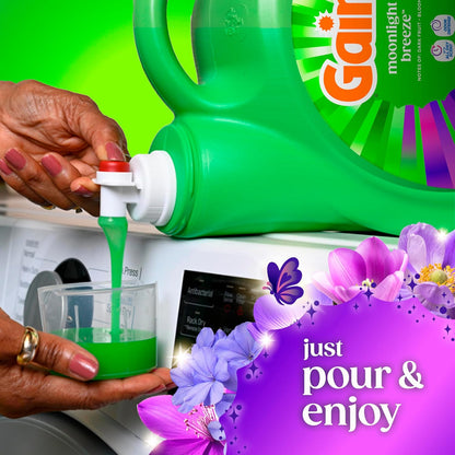 Gain Moonlight Breeze HE Laundry Soap with Aroma Boost – Luxury Hotel-Inspired Laundry Detergent for Master Suite Linens, 177 fl oz, 134 Loads
