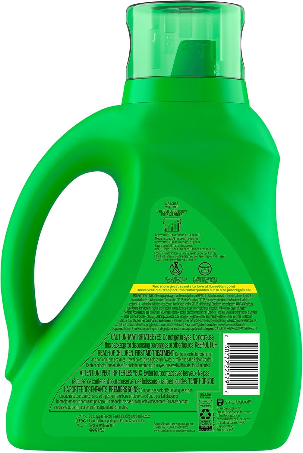 Gain Odor Defense Liquid Laundry Detergent, Original Scent, Mindful Home Laundry Soap for Bedroom Closet and Bedding Ritual, 60 fl oz, Pack of 2