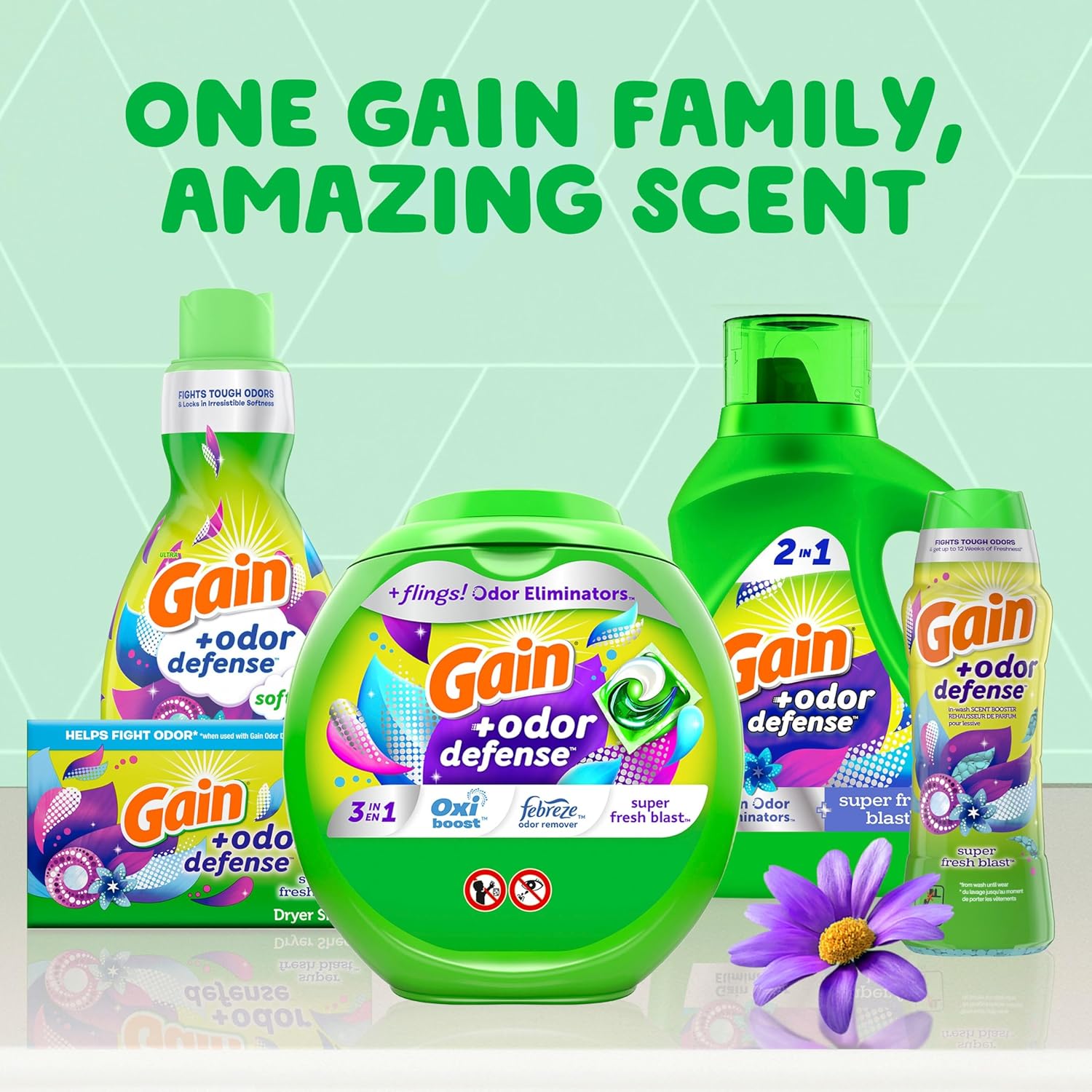 Gain Odor Defense Super Fresh Blast 2 in 1 Laundry Detergent 194 fl oz 134 Loads, Scent Therapy Laundry Soap for Meditation Spaces and Yoga Rooms