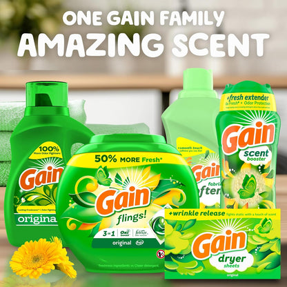 Gain Original Scent Laundry Sheets – Streamlined Freshness System for Dorm Room Essentials