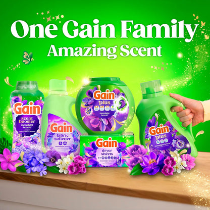 Gain Plus Flings Laundry Pods – Calming Moonlight Breeze for Wind Down Routine Bedding and Bath Towels