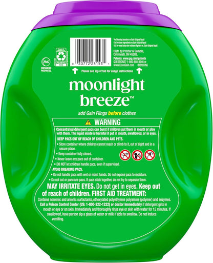 Gain Plus Flings Laundry Pods – Calming Moonlight Breeze for Wind Down Routine Bedding and Bath Towels